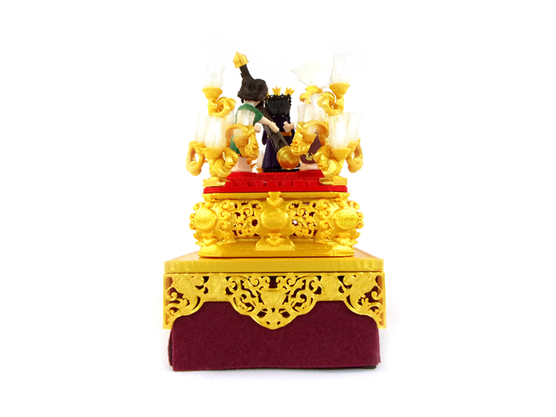 Paso de Semana Santa en miniatura V Estación, vista trasera completa.