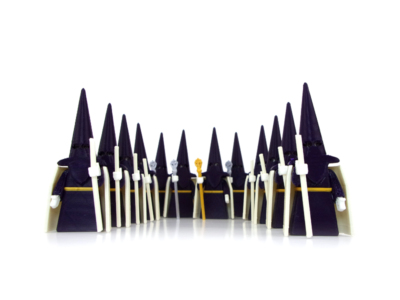 Tramo completo de nazarenos del paso de Cristo de la Esperanza de Triana en miniatura