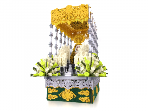 Paso de Semana Santa en miniatura del Palio de la Esperanza de Triana vista inclinada delantera