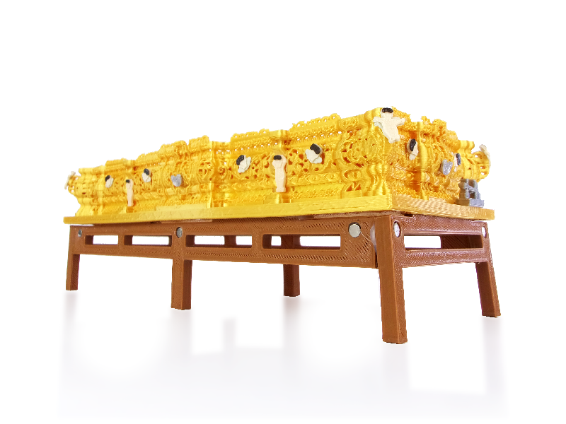 Parihuela con la canastilla del Paso Tres Caídas de Triana en miniatura