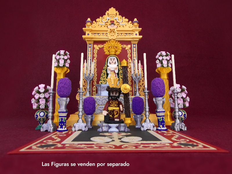 Variante de montaje del altar de besamanos Esperanza de Triana en miniatura