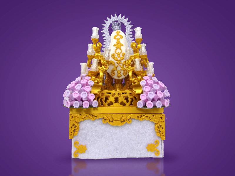 Vista trasera del paso de gloria Regina Dei en miniatura