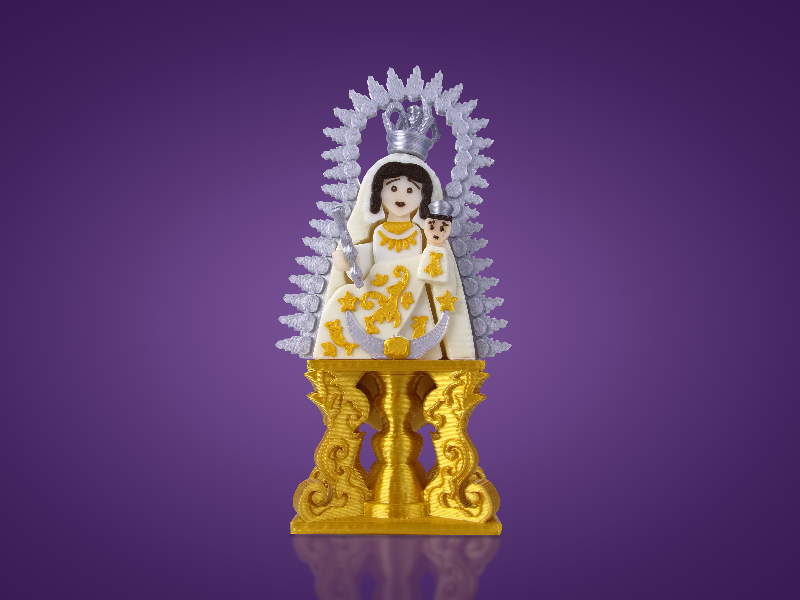 Imagen de la Virgen de Gloria Regina Dei en miniatura de Semana Santa