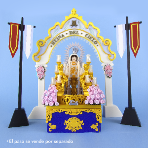 Conjunto completo del Arco de Gloria Asunción con flores y gallardetes en miniatura